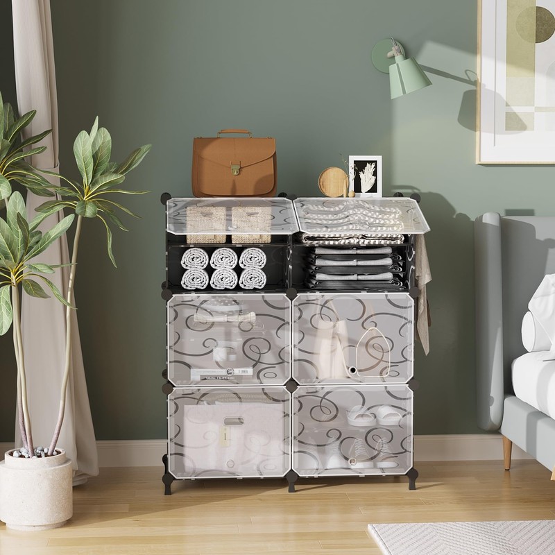 AWTATOS Shoe Rack, 6 Tier Shoe Storage Cabinet with Door,