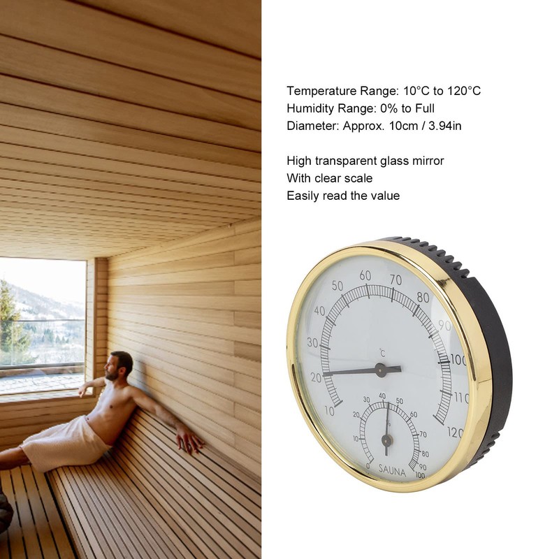 Steam Room Thermometer, Waterproof Sauna Room Thermometer Clear Scale Accurate