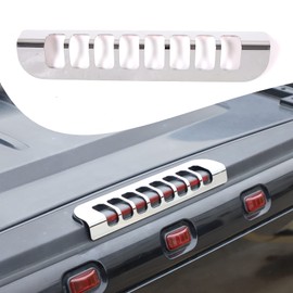 Lcojicep Car Brake Light Trim Compatible with Hummer H2 2003-2009, high Mount Third Brake Light Trim Patch, Tail Light Third Brake Light Aluminum Alloy Patch (Bright Silver)
