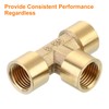 QUARKZMAN Brass Tee Pipe Fitting, 1/4" x 1/4" x 1/4"
