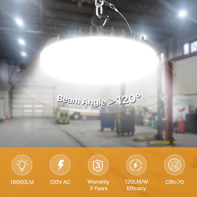 DEMILARE LED Shop Lights 150W - 18000LM UFO LED High