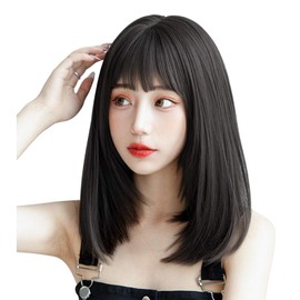 Candybay Full Wig, Natural Wig, Harajuku, Women's, Daily Use, Semi-Long, Straight Women's Wig, Small Face, Heat Resistant