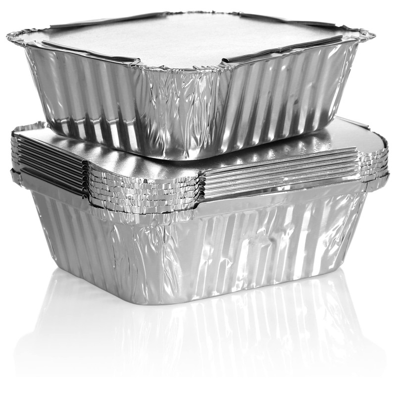 com-four® 24 x Aluminium Bowls - Casserole Dish with Lid