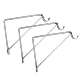 Design House, 182725 Steel Shelf Rod Bracket for Closet Storage Shelf with Hook, Pack of 3, White