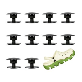 10-Pack Strap Rivets for Crocs,Replacement Parts for Croc Clog Shoes Repair Strap Buttons (Black)