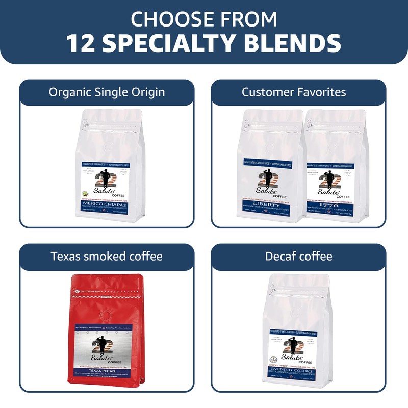 22 Salute 1776 Ground Coffee Dark Roast, Bold Flavor Notes,
