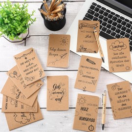 Tenare Set of 24 Inspirational Thank You Gifts Included Motivational Kraft Paper Mini Notepad with Saying and Motivation Pens with Engraving Gift for Christmas for Colleagues Employees Teachers