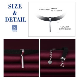 Yumilok Women's Necklace 925 Sterling Silver Choker Velvet Rope Black for Women Mother's Day, Sterling Silver