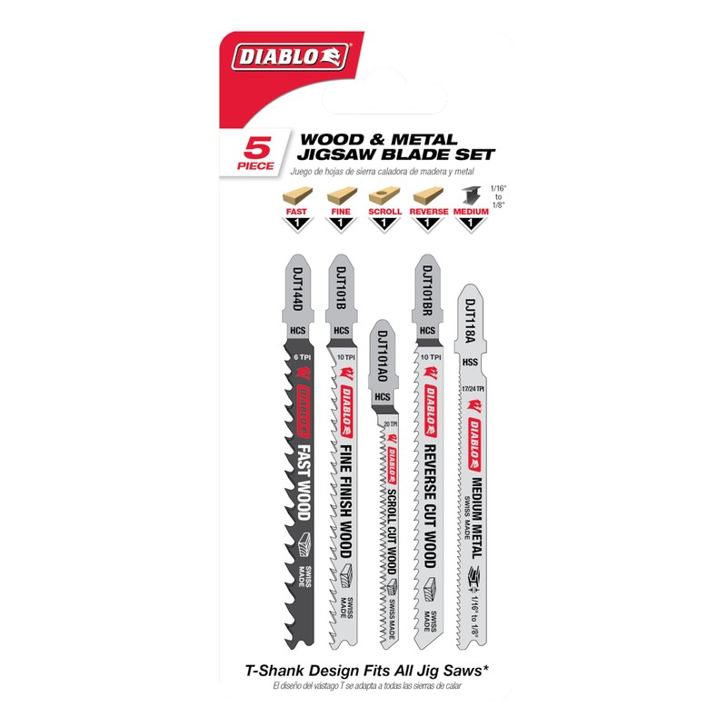 Diablo Jig Saw Blade Set for Wood & Metal -