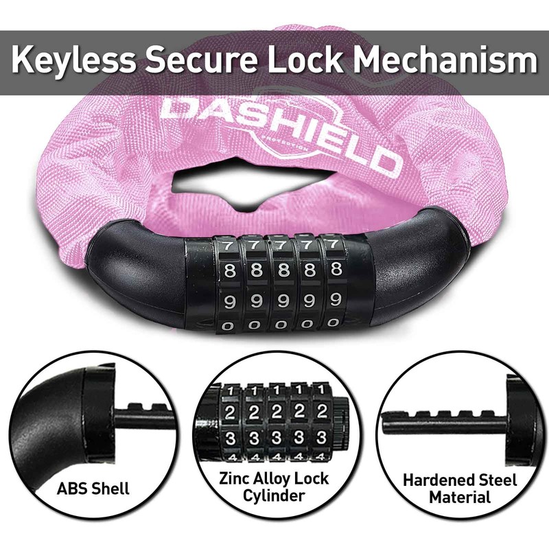 DaShield Bike Chain Lock Security 5 Digit Resettable Combination, 38.6