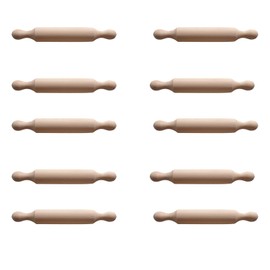 Priaora 10 Pcs Wooden Mini Rolling Pin 5.6 Inch Size Small Wooden Kitchen Dough Rolling Pin Baking Rolling Pin Mini Wood Dough Roller DIY Crafts Tools Farmhouse Kitchen for Kitchen or Play (K41-10)