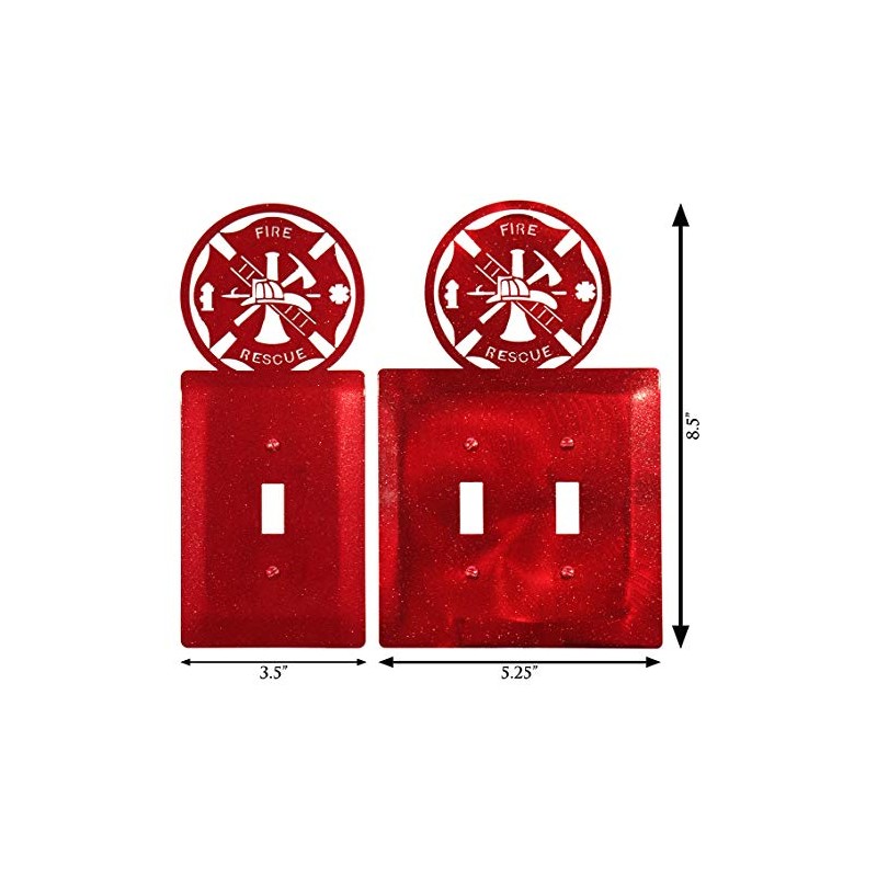 SWEN Products Fire Rescue Wall Plate Cover (Double Switch, Red)