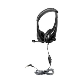 HamiltonBuhl Motive8 Mid-Sized Multimedia Headset with in-line Volume Control, Black