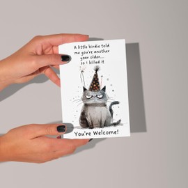 Funny Birthday Card For Men & Women Adult Greeting Joke A Little Birdie Design Perfect For Friends & Family 30th 40th 50th 60th 70th