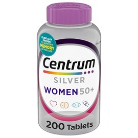 Centrum Silver - Multivitamínico para mujeres 50 Plus, suplemento multivitamínico/multimineral con vitamina D3, vitaminas B, ingredientes sin OMG, apoya la memoria y la cognición en adultos mayores,