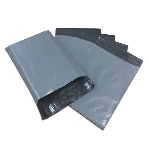 100 Eco Grey Outer/Black Inner Polythene Mailing Bags 6" x