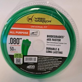 Weed Warrior .080" x 50ft All Purpose Biodegradable Trimmer Line Universal Fit