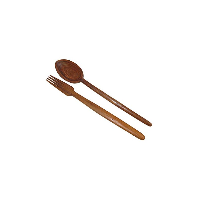 The Friendly Trading Co Traditional African Wooden Salad Servers Pair