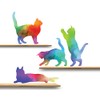 Cat Decals - Set of 4 in Watercolor Rainbow Pattern