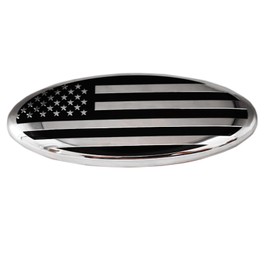 7 Inch Front Grille Rear Tailgate American Flag Emblem Compatible with Ford 1999-2004 F-150 F-250 F-350 (Silver)