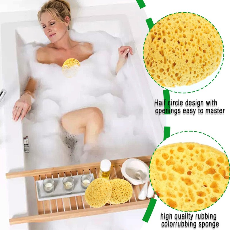 2 Pack Large Soft Honeycomb Bath Sponges – Body Scrubber
