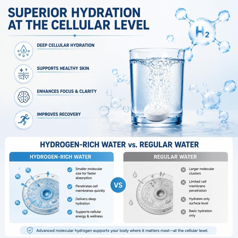 EDENVIA Molecular Hydrogen Water Tablets, Boosts Energy & Reduces Fatigue,