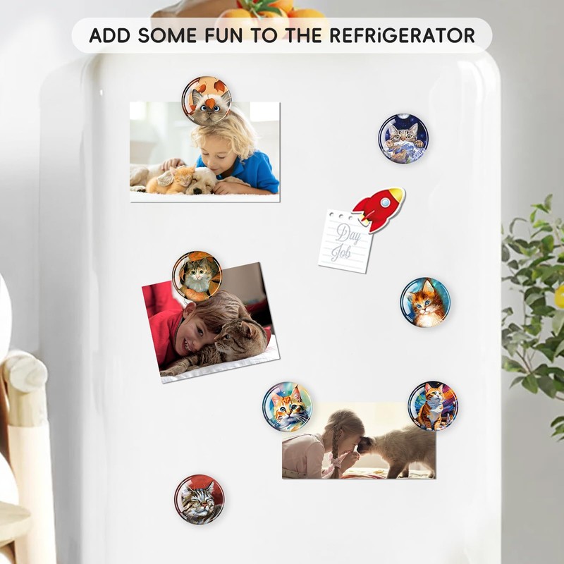 DARUITE Glass Fridge Magnets, Fridge Magnets for Refrigerator, Small Magnets