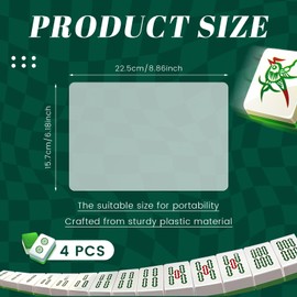 Seenelling Mahjong Tile Mixer Mahjong Shuffler for Mixing and Shuffling Tiles Plastic Mahjong Accessories Gifts for Mahjong Lovers Playing Mahjong Game (Clear,4 Pcs)