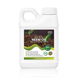 Pacific Pelican 100% Pure Cold Pressed Concentrated Neem Oil for Indoor and Outdoor Plants and Vegetable (8 fl oz)