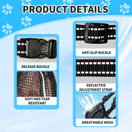 Katyjun Pack of 2 muzzles for large dogs, breathable reflective muzzles for dogs, adjustable poison bait protection dog