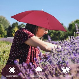 NLDGDZJ 27" Rain Umbrella Hat for Women and Men,Elastic Headband,head umbrella hats for adults