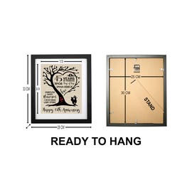 45th Wedding Anniversary Burlap Print (BLACK-45Y) 45 Years of Marriage Gift Idea for wife, husband, 45th Anniversary Memorable Gift for Parents, Unique Anniversary Decorations for Mom & Dad