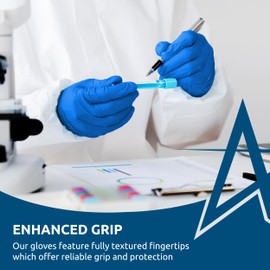 andarta - Nitrile Powder-free Small Disposable Gloves - Blue, Box of 100 - Latex-Free - with Textured Fingertips for Increased Grip - Reliable Protection - Ideal for Medical and Industrial Use