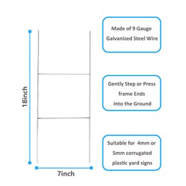  5 Pack Yard Sign Stakes Metal,18' x 7' H Frames Yard Stakes for Signs silver