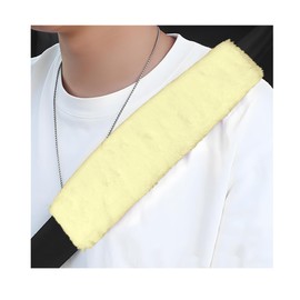Yourkar 2 PCS Car Seat Belt Cover, Soft Auto Seatbelt Protector for a More Comfortable Driving, Warm Plush Seatbelt Shoulder Neck Pad Cushion Fit for All Cars, Car Accessories (Beige)