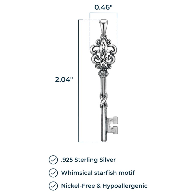 MORGAN & PAIGE Oxidized 925 Sterling Silver Celtic Key Pendant