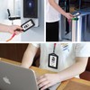 Vividwise 3 Pcs Vertical Leather Badge Holders, Black/Brown/Gray ID Holder