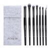 7-Piece Black Eye Brush Set with Pouch for Eyeshadow and Lip Brushes Black 2ea