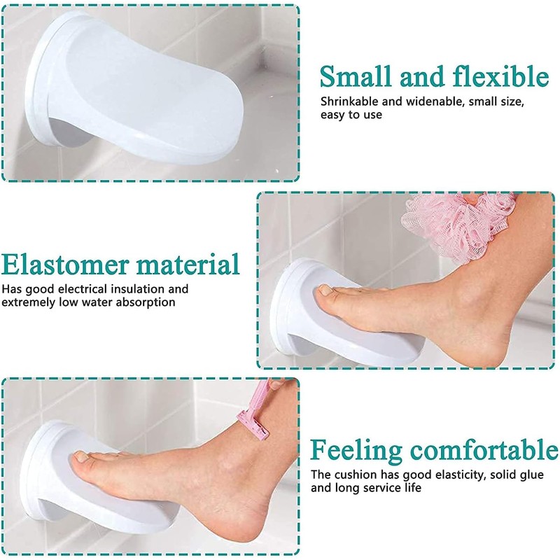 Plastic Shower Foot Rest,Bathroom Shaving Leg Aid Rest Suction Cup