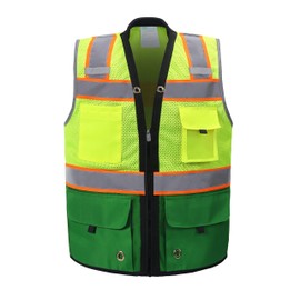 Shine Bright Safety Vest - High Visibility with Reflective Straps and Pockets – Premium, Soft, Durable, and Breathable, Green, Small