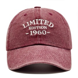 65th Birthday Gifts for Women, Happy 65th Birthday Decorations Men Woman, 65 Year Old Gift Ideas, Vintage 1960 Birthday Baseball Caps Adjustable, Washed Cotton Hats for Mom Wife Aunt Sister Friends