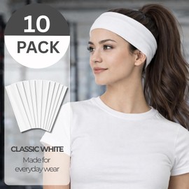 Styla - Diademas elásticas para el Cabello para Mujer, Paquete de 10 Diademas Antideslizantes Ideales para SPA, Deportes, Yoga, Pilates, Correr, Gimnasio, Entrenamiento