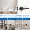 Amerdeco 3 Pack Matte Black Door Handles Interior,Knurled Privacy Door