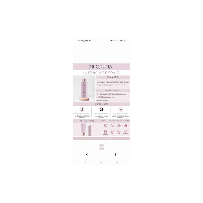 Set Intensive Repair Dr C Tuna Shampoo