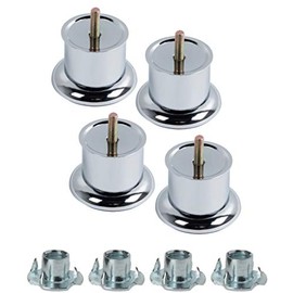 Molly Malou 4 x Chrome Sofa Furniture Legs Couch Worktop TV Desk Replacement Base Feet Hight 50mm (4 x Pcs)