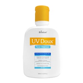 UV Doux Face Cleanser Enriched with Cetyl & Stearyl Alcohol, Hyaluronic Acid, Jojoba Oil, Niacinamide, Glycerine & Panthenol | Deep Cleansing & Hydration | Helps Remove Excess Oil, Makeup, 125ml