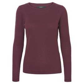 VERO MODA Women's textured jumper, Winetasting, l