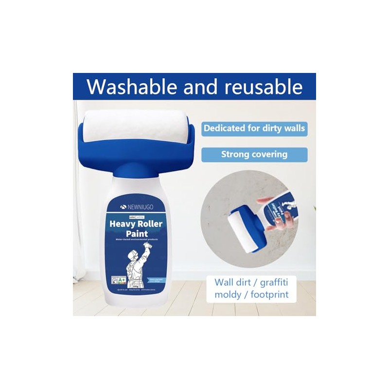 Quick-Dry White Wall Repair Roller -(17 oz/500ml) Portable Coating Tool