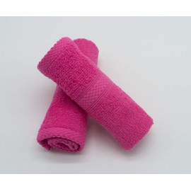 Lex's Linens Pack of 2 100% Combed Cotton Hot Pink Pack Facecloths