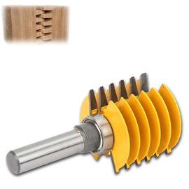 1/2 Inch Shank Finger Joint Router Bit, Glue Joinery Router Bits Woodworking Milling Cutter with Bearing, Carpenter Tool for DIY Door Table Cabinet Shelve Furniture